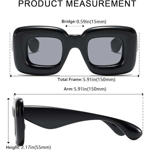 Black Women\'s Square Retro Sunglasses